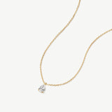 "Essence of Elegance" Pear Shape Lab Grown Diamond Solitaire Necklace in 14K Solid Gold (0.5 Carat)