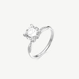 Round Lab Grown Diamond Petite Twisted Vine  Engagement Ring in 14K Gold