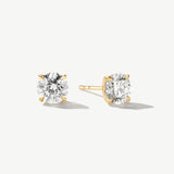 "Radiance Evermore" Four Prong Lab Grown Diamond Stud Earrings in 14K Solid Gold