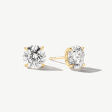 "Radiance Evermore" Four Prong Lab Grown Diamond Stud Earrings in 14K Solid Gold