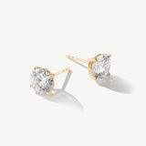 "Radiance Evermore" Four Prong Lab Grown Diamond Stud Earrings in 14K Solid Gold