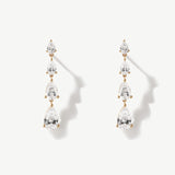 "Flow of Light" Stud Drop Earrings in 14K Solid Gold (1.1 Ct. Tw. )