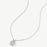 "Muse of Light" Emerald-Cut Halo Pendant Necklace in 14K Solid Gold (0.68 Ct. Tw. )