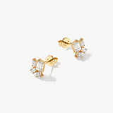 "Aurora Cluster" Lab Grown Diamond Cluster Stud Earrings in 14K Solid Gold