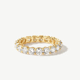 "The Infinite Bond" 3 Carats Prong Setting Eternity Diamond Band Ring in 14K Solid Gold