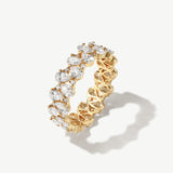 "Circle of Wholeness" Eternity Fancy Cut Diamond Band in 14K Solid Gold