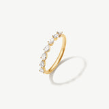 "Path of Evermore" Pear Cut Diamond Half Eternity Band Ring in 14K Solid
