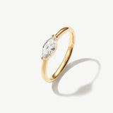 "Core of Brilliance" Solitaire Marquise Shape Diamond Ring in 14K Solid