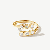 "Empowered Light" Open Statement Ring With Diamonds in 14K Solid Gold