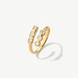 "Empowered Light" Open Statement Ring With Diamonds in 14K Solid Gold