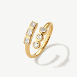 "Empowered Light" Open Statement Ring With Diamonds in 14K Solid Gold