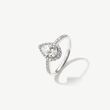 "Timeless Accord" Halo Pear Shape One Carat Diamond Engagement Ring in 14K Solid Gold