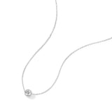 "Ray of Light" Bezel Setting Round Lab Grown Diamond Pendant Necklace in 14K Solid Gold