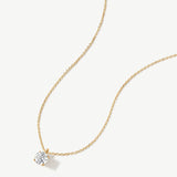 "Pure Brilliance" Round Lab Grown Diamond Solitaire Necklace in 14K Solid Gold