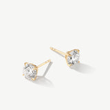 "Radiance Evermore" Four Prong Lab Grown Diamond Stud Earrings in 14K Real Gold