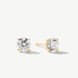 "Radiance Evermore" Four Prong Lab Grown Diamond Stud Earrings in 14K Real Gold