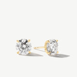 "Radiance Evermore" Four Prong Lab Grown Diamond Stud Earrings in 14K Real Gold