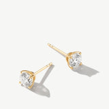 "Essence of Light" Four Prong Lab Grown Diamond Earring Studs in 14K Gold