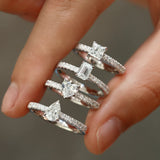 "Radiant Muse" Heart-Cut Diamond Engagement Ring in Sterling Silver