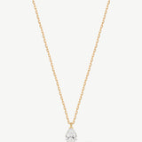"Essence of Elegance" Pear Shape Lab Grown Diamond Solitaire Necklace in 14K Solid Gold (0.5 Carat)
