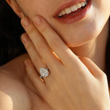 "Timeless Accord" Pear Cut Halo Lab Grown Diamond Engagement Ring in 14K Gold
