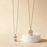 "Halo of Light" Lab Grown Diamond Pendant Necklace in 14K Solid Gold