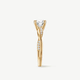 "Symphony of Vows" Engagement Promise Ring in Gold Vermeil