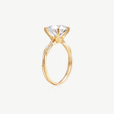 Round Lab Grown Diamond Petite Twisted Vine  Engagement Ring in 14K Gold