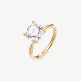 Round Lab Grown Diamond Petite Twisted Vine  Engagement Ring in 14K Gold