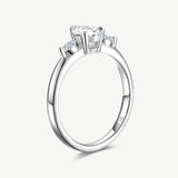 Pear Cut Lab Grown Diamond Engagement Ring in Sterling Silver