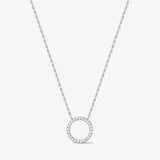 "Circle of Light" Round Pendant Paved With Lab Grown Diamonds Necklace