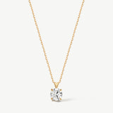 "Heart of Light" Brilliant Round Lab Grown Diamond Solitaire Necklace in 14K Solid Gold