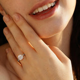 Round Lab Grown Diamond Petite Twisted Vine  Engagement Ring in 14K Gold