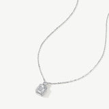 "Muse of Light" Emerald-Cut Halo Pendant Necklace in 14K Solid Gold (0.68 Ct. Tw. )