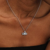 Lab Grown Diamond Magnolia Necklace in 14K White Gold