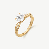 "Symphony of Vows" Engagement Promise Ring in Gold Vermeil