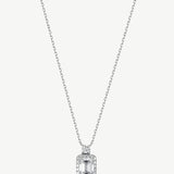 "Muse of Light" Emerald-Cut Halo Pendant Necklace in 14K Solid Gold (0.68 Ct. Tw. )