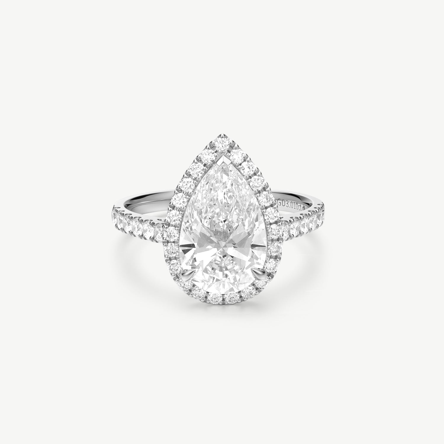 "Timeless Accord" Pear Cut Halo Lab Grown Diamond Engagement Ring in 14K Gold