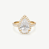 "Timeless Accord" Pear Cut Halo Lab Grown Diamond Engagement Ring in 14K Gold