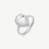 "Timeless Accord" Pear Cut Halo Lab Grown Diamond Engagement Ring in 14K Gold