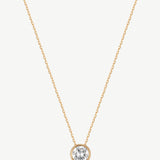 "Ray of Light" Bezel Setting Round Lab Grown Diamond Pendant Necklace in 14K Solid Gold