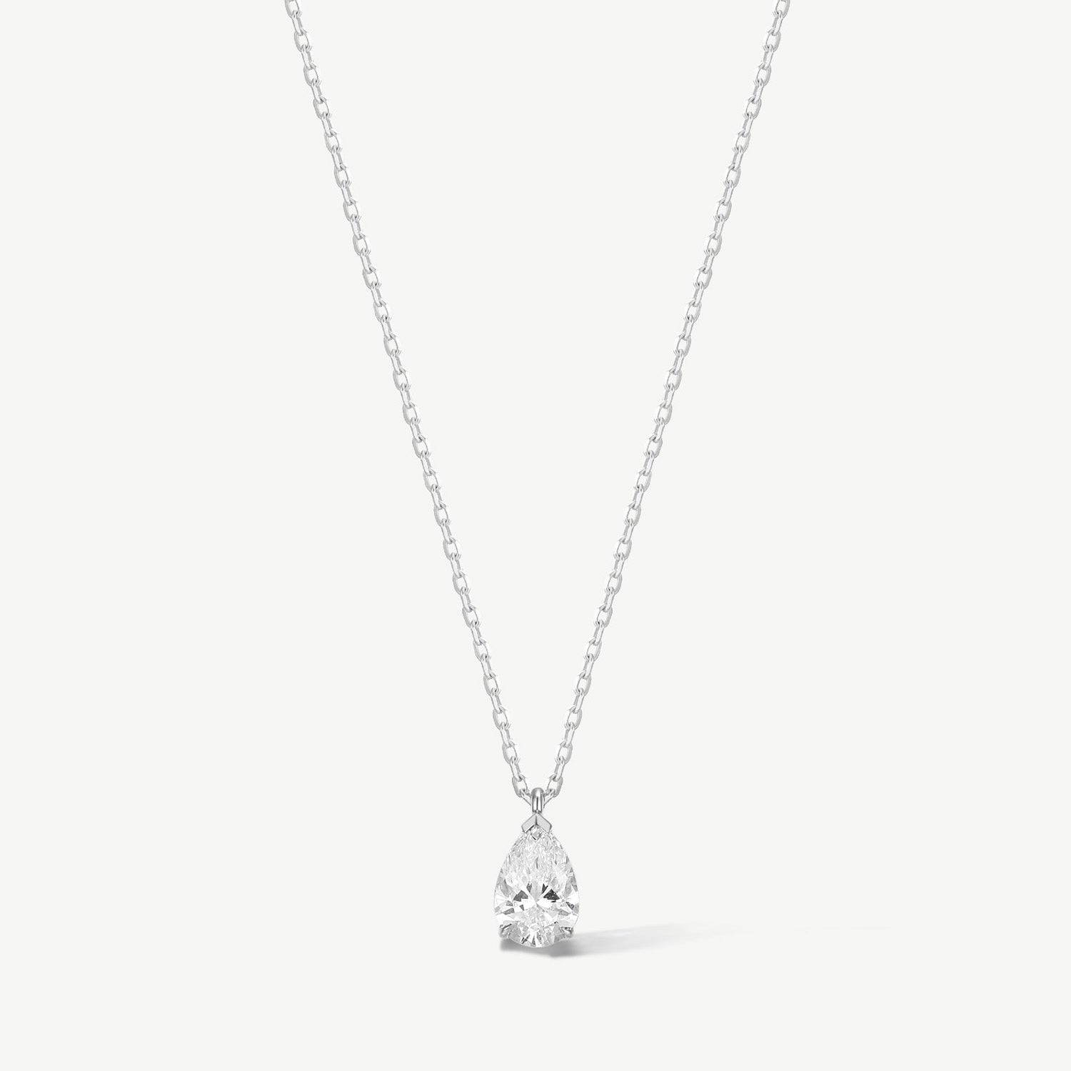 "Essence of Elegance" Pear Shape Lab Grown Diamond Solitaire Necklace in 14K Solid Gold (0.5 Carat)