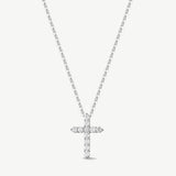 "Cross of Radiance" Prong Setting Lab Grown Diamond Pendant Necklace