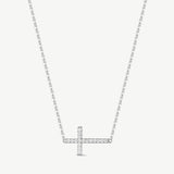 "Crossroads of Light" Sideway Cross Pendant Necklace