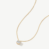"Essence of Light" Round Brilliant Lab Grown Diamond Solitaire Pendant Necklace in 14K Gold