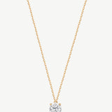 "Essence of Light" Round Brilliant Lab Grown Diamond Solitaire Pendant Necklace in 14K Gold