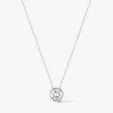 "Ray of Light" Bezel Setting Round Lab Grown Diamond Pendant Necklace in 14K Solid Gold