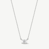 "Edge of Eternity" Emerald Shape Lab Grown Diamond Solitaire Pendant Necklace