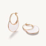 Artistic White Enamel Hoop Earrings For Women Image丨Agvana Jewelry