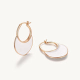 Artistic White Enamel Hoop Earrings For Women Image丨Agvana Jewelry